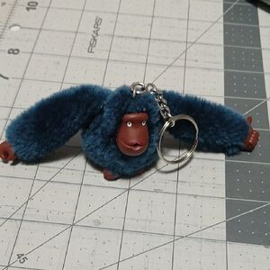 Blue Fuzzy Monkey Kipling Keychain